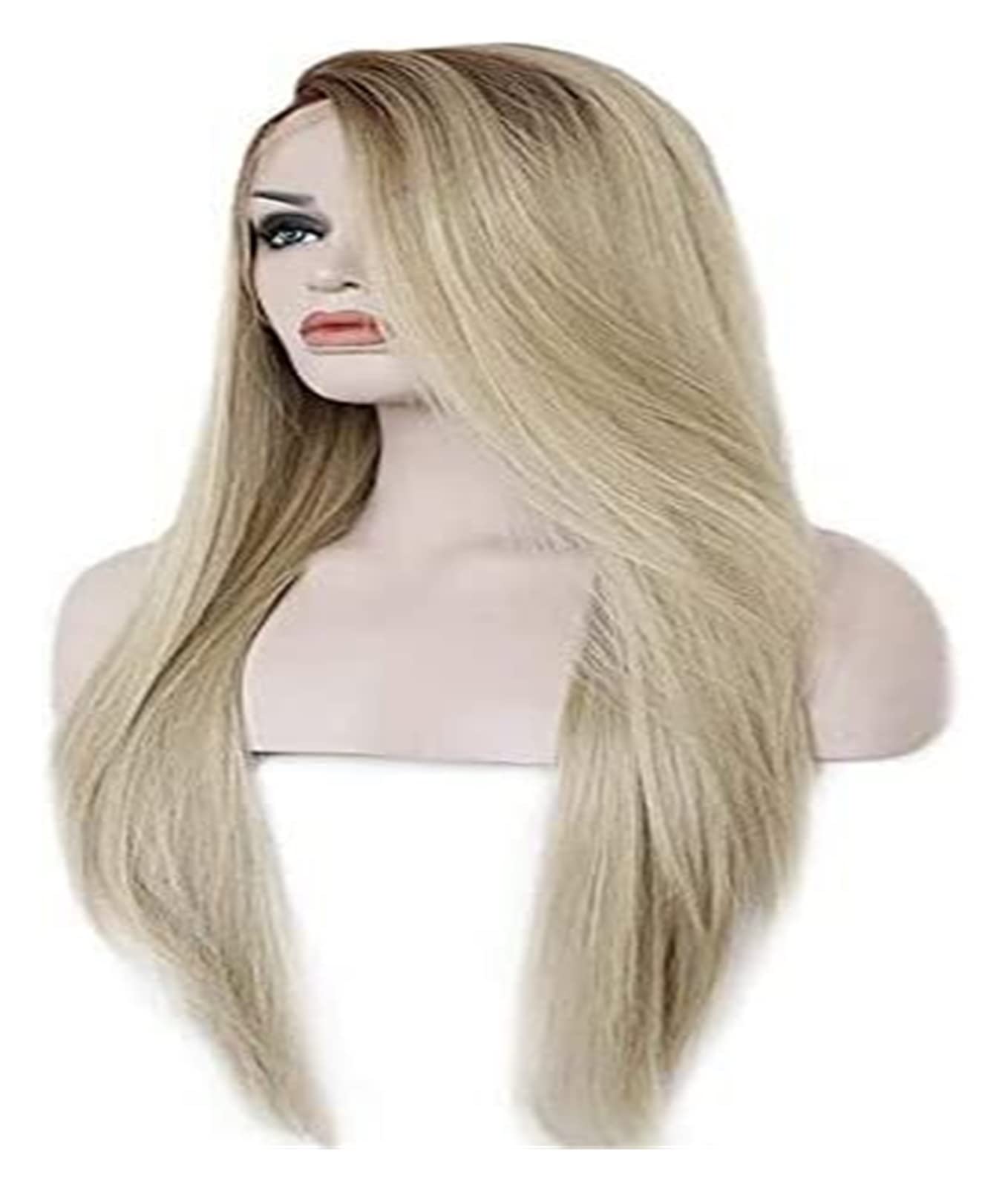 Cosplay Parrucche Parrucca Bionda Lunga Per La Parte Centrale Delle Donne, Parrucche Di Halloween Dritte Da 27 Pollici, Parrucche In Fibra Per La Sostituzione Dei Capelli Parrucca Quotidiana