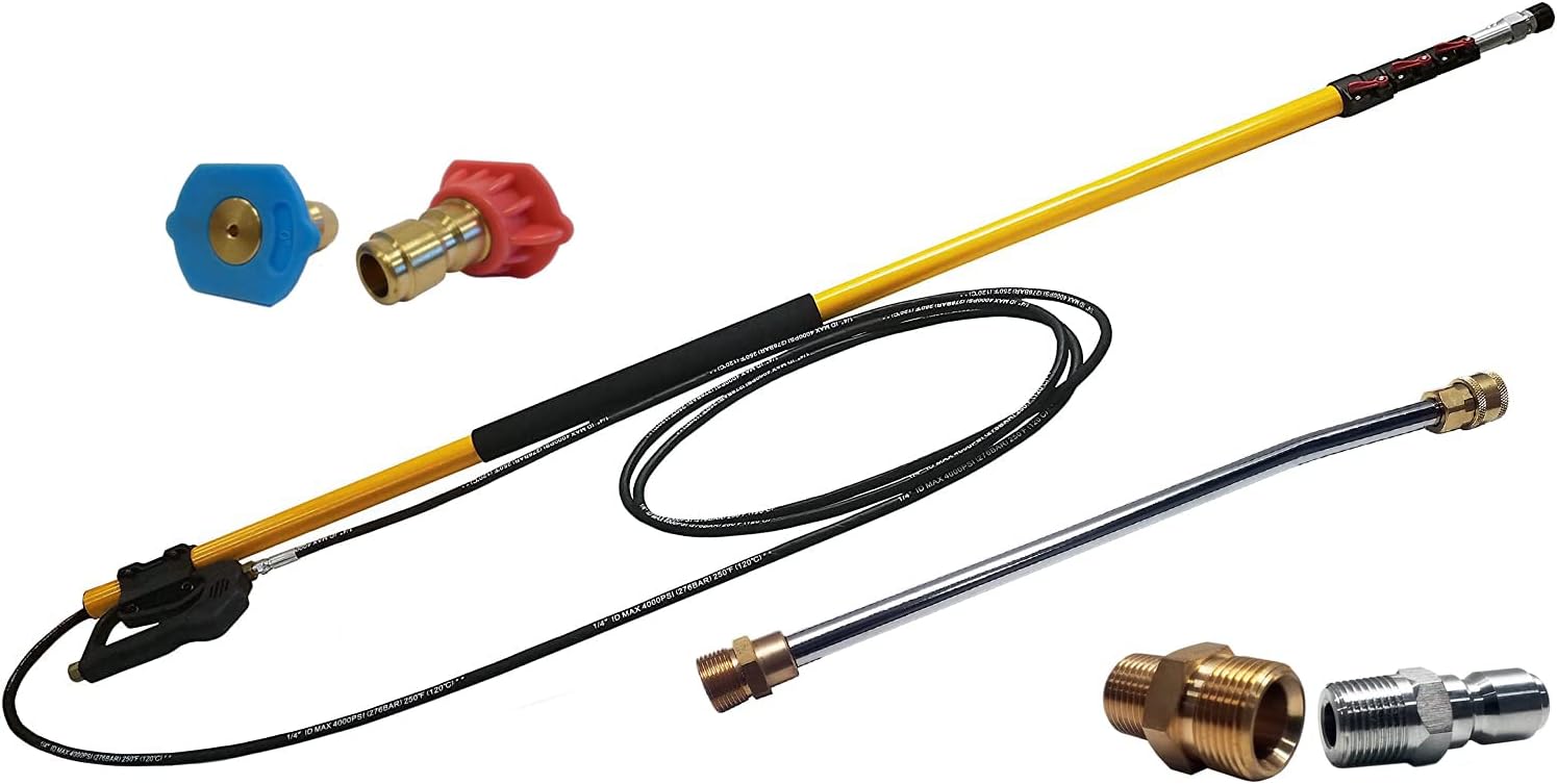 Ultimate Washer 24 FT. 4-Stage, 4000 PSI, 8 GPM Telescoping Wand Kit Including Long Range Nozzle Set for Gas Pressure washers