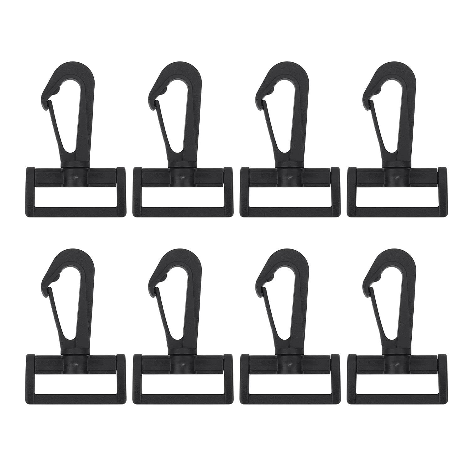 KAM 30pcs Plastic Swivel Clasp Lobster Claw Clasp Trigger Snap Hook Clips Rotary Buckle Swivel Keyrings Clasps for Backpack, Webbing Strap, Lanyard, Handbag & Purse, Pet Collar, 32mm, Black — image 1