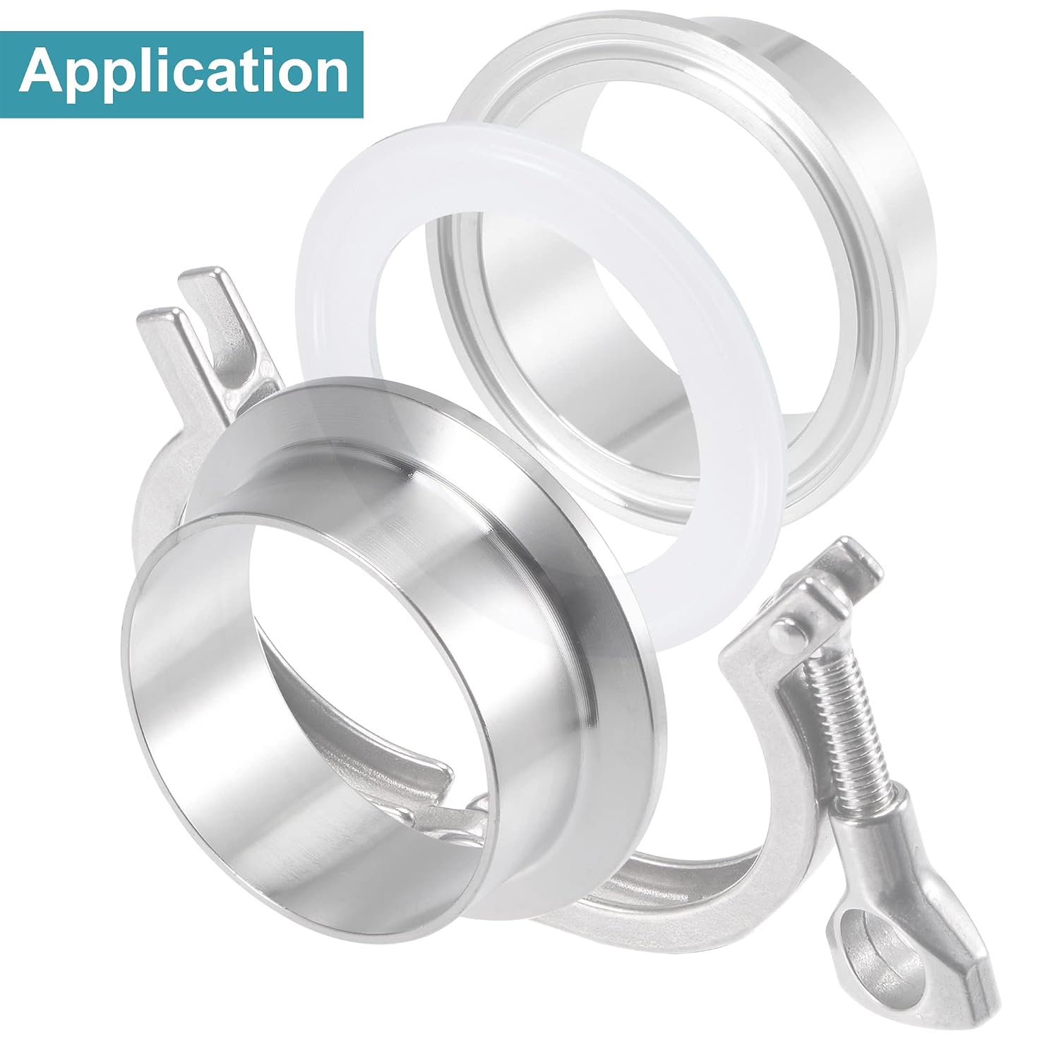MECCANIXITY Silicone Rubber Gasket Industrial Flange O-Ring for 2.25 Inch Clamp White