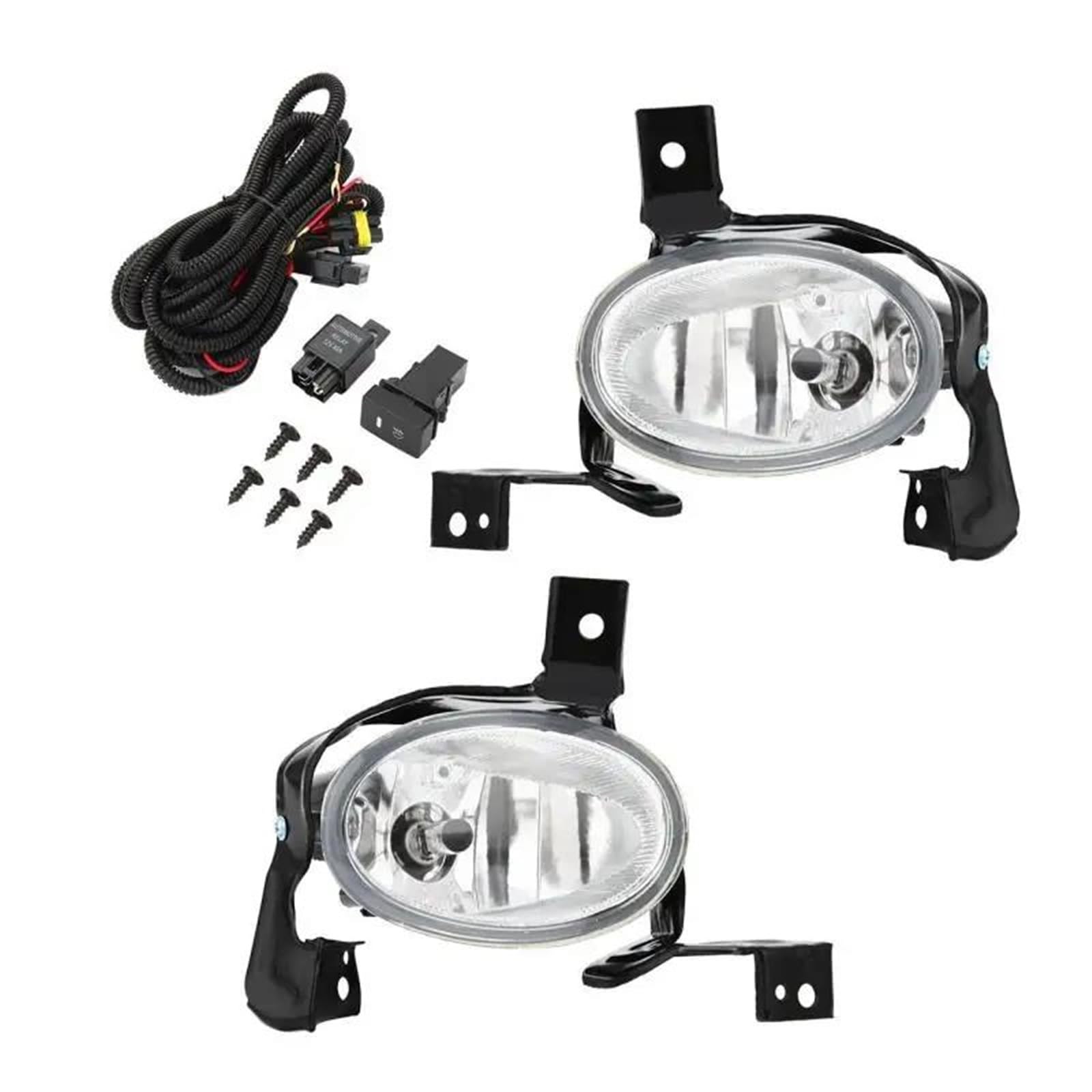 Conjunto de Faros antiniebla para CR-V 2010-2011 Faros antiniebla Delanteros para Parachoques con Bombillas H11 de 12 V y 55 W Interruptor y cableado.