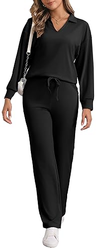 ZVO Women's Two Piece Outfit Drawstring Short Sleeves Pullover High