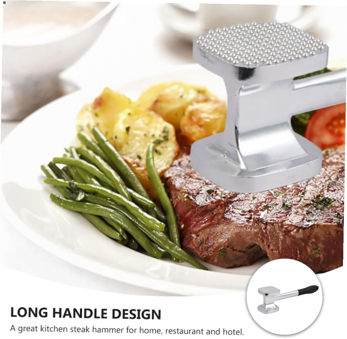 Double-sided Aluminum Meat Mallet for Tenderizing Beef Steak Practical Lightweight Alloy Hammer with Non-slip Handle Kitchen Tool for Efficient Meat Preparation