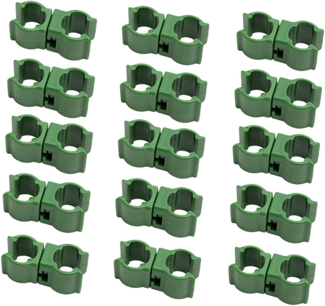 50pcs Plant Trellis Cane Connectors, Plastic Green Garden Support Brackets