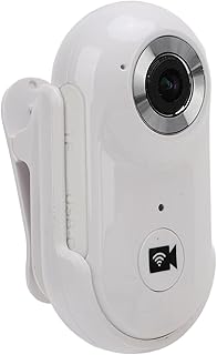 Qukaim Cámara de acción para mascotas, gran angular de 90 grados, 1080P 2 MP, WiFi, cámara con clip trasero, funda de rosca de 1/4 pulgadas para ciclismo al aire libre, color blanco