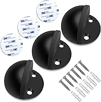 Vista 26 de Paquete de 10 topes de puerta autoadhesivos para piso, color blanco, sin taladro, con parachoques de puerta de goma, tope de puerta montado