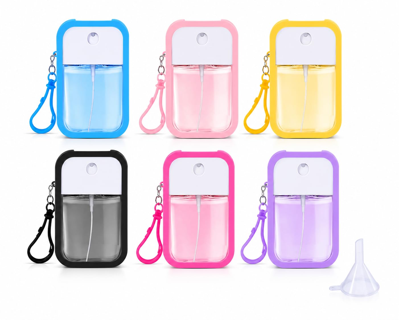 40ml Portable Refillable Fine Mist Spray Bottle Set of 6 with Silicone Case, Keychain & Funnel | Leakproof Travel Spray Bottles for Hand Sanitizer, Perfume, Toner & Facial Mist-image-33