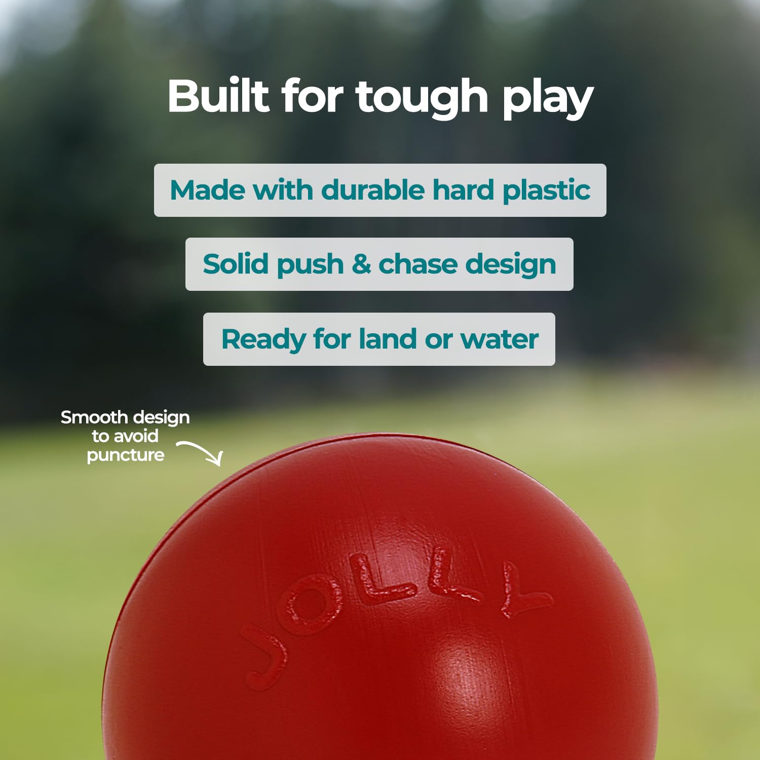 Jolly Pets JOLL070F Hundespielzeug Ball Push-n-Play, 25 cm, rot