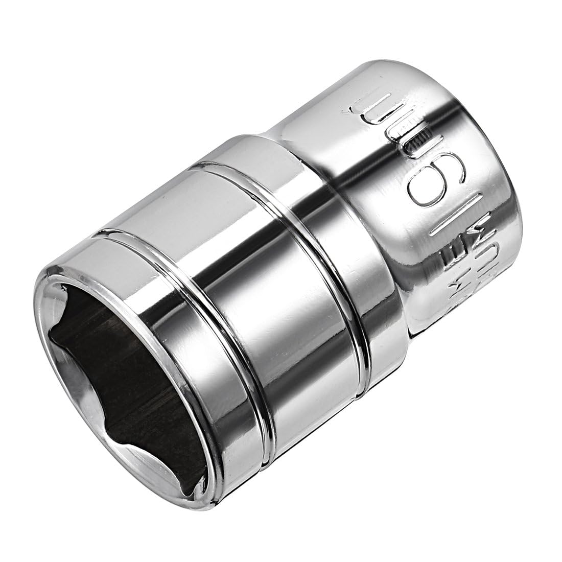 TOP-VIGOR 1/2-Inch Drive 19mm 6-Point Shallow Socket, Metric, Cr-V Drive Socket for Auto Repairing and Household