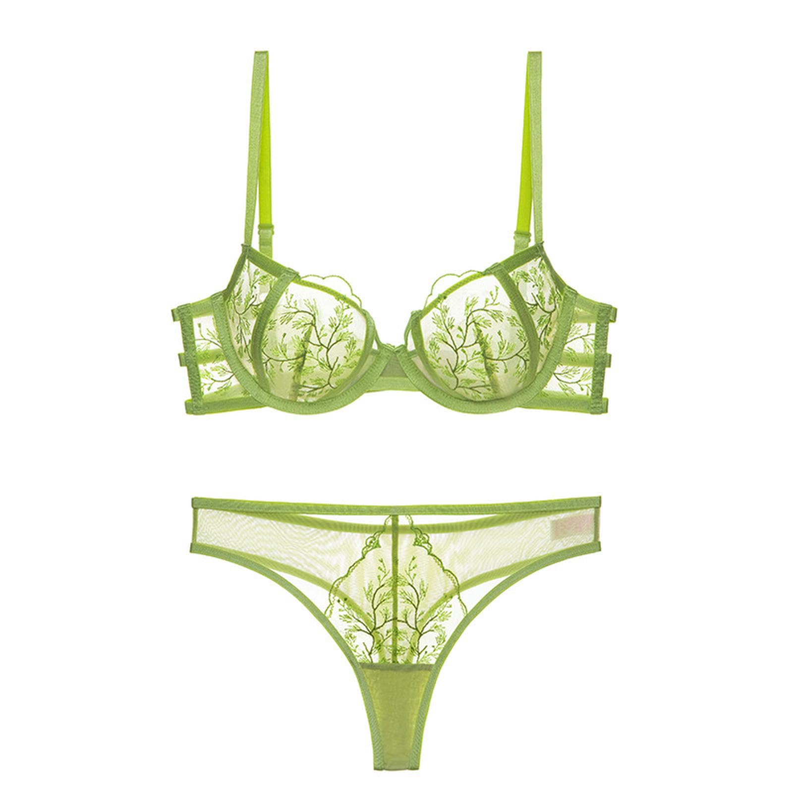 Biancheria Intima Donna Reggiseno da Donna E Mutandine Set di Lingerie in Pizzo Set con Filo Abbinati E Set per Donne 2 Pezzi-Polvere Sexy-34 75a