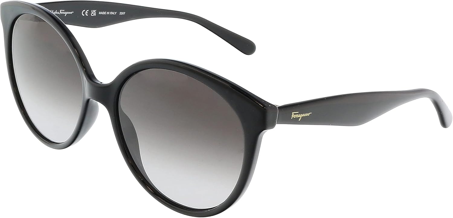 SALVATORE FERRAGAMO Grey Gradient Round Ladies Sunglasses SF1071S 001 58