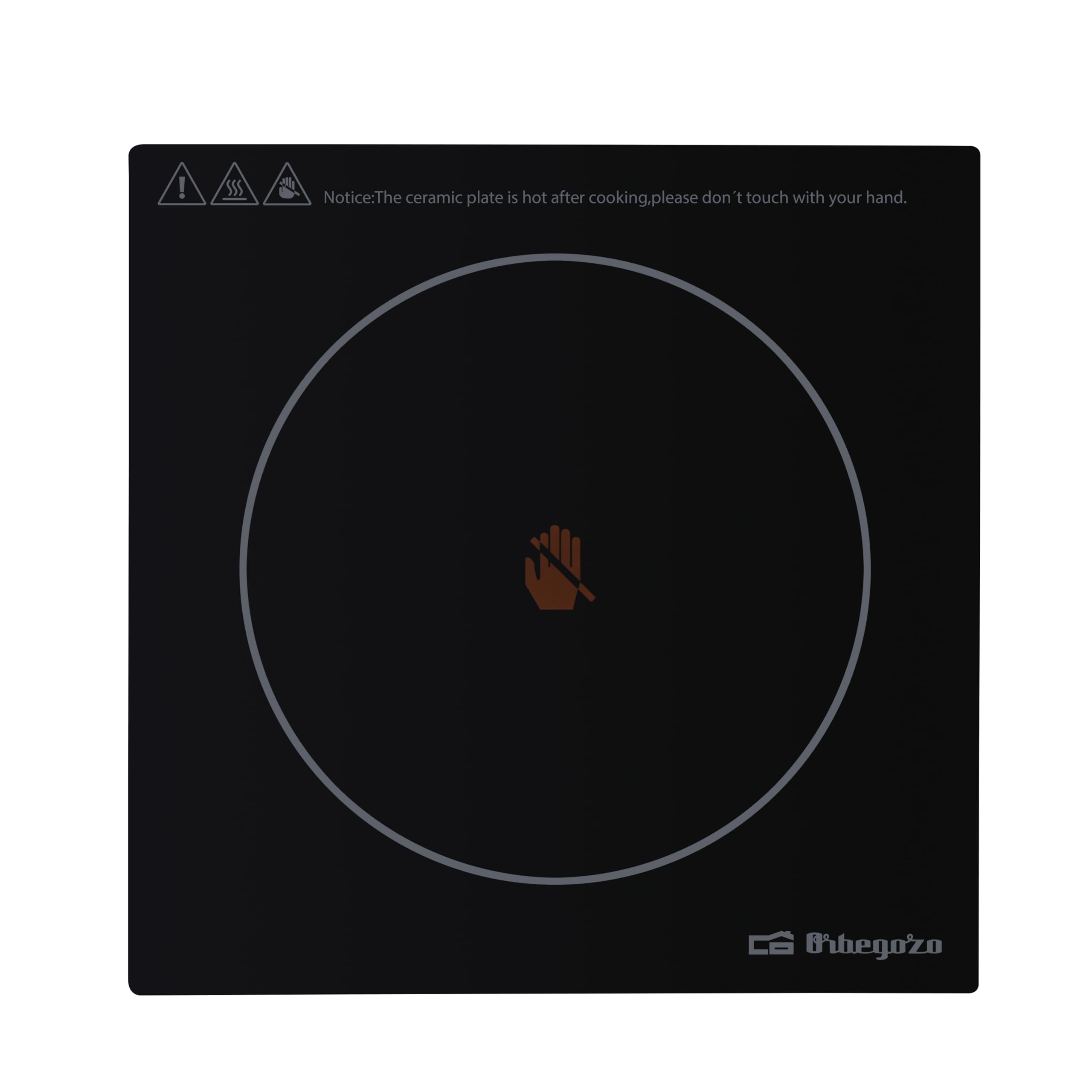Orbegozo PCE 5000 - Plaque chauffante portable en vitrocéramique, puissance 2000 W, corps en acier inoxydable, thermostat réglable, couleur noire