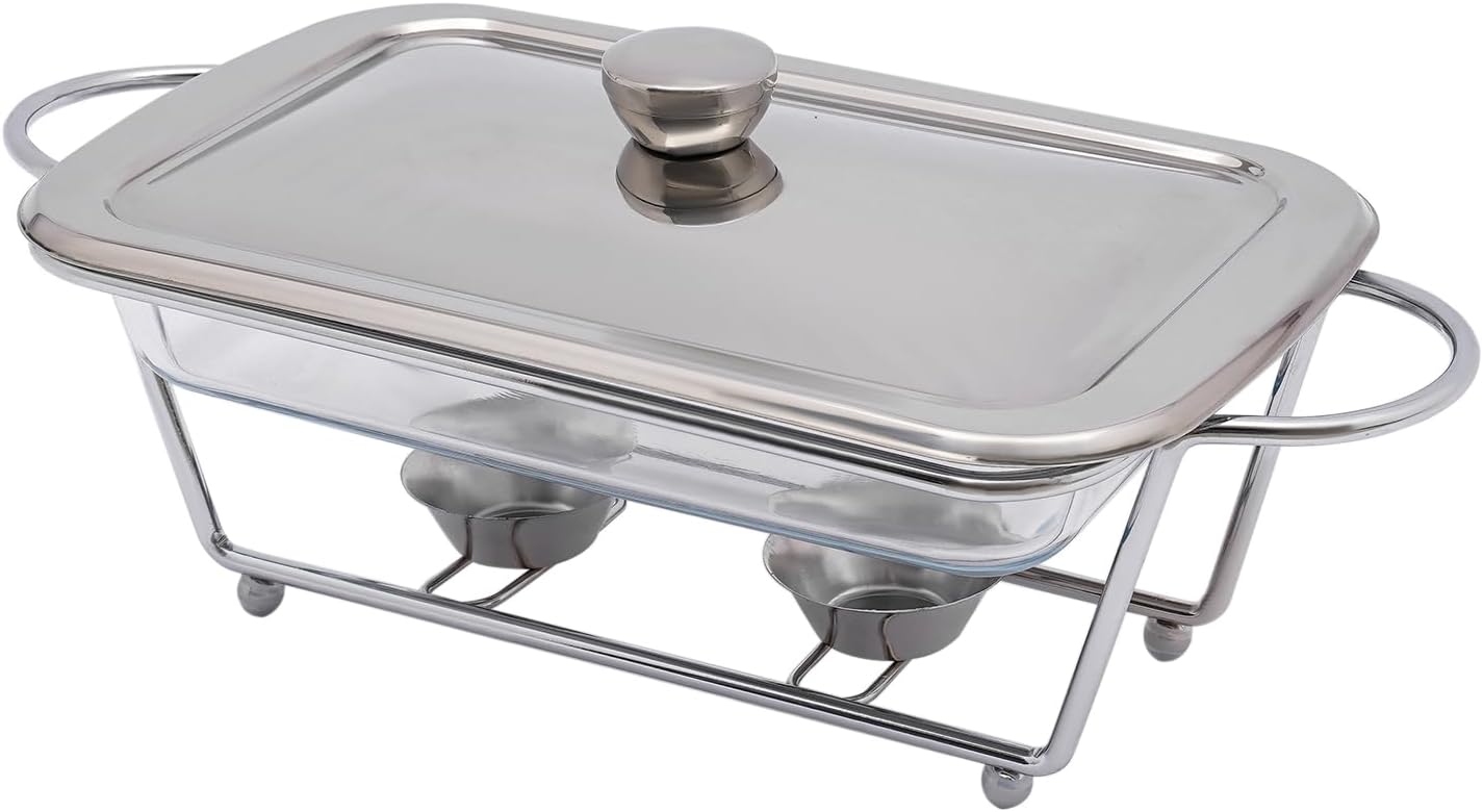 2L Square Tempered Glass Cooking Pot - Multipurpose Steamer & Fish Grill Pan, Oven & Stovetop Safe, Heat-Resistant Baking Dish for Restaurant/Home Kitchen