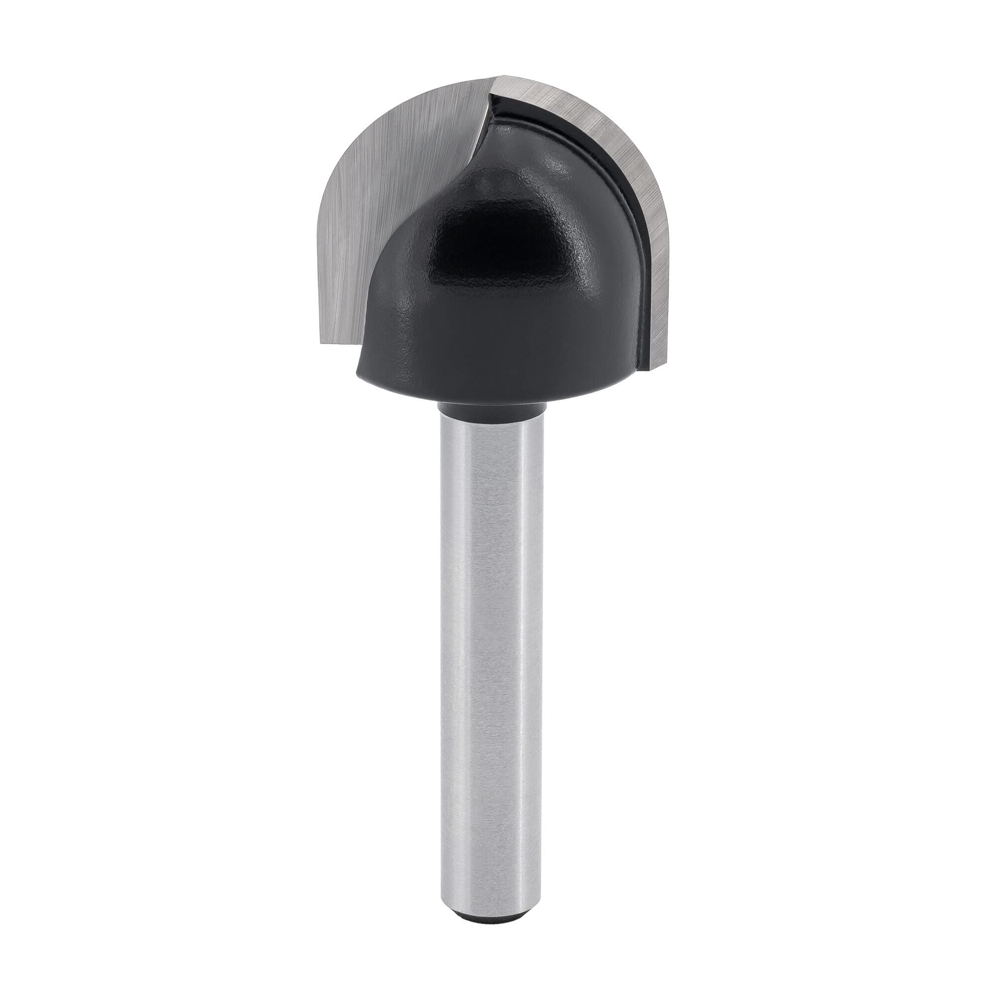 ENT 12216 Fresa para molduras cóncavas, en carburo, vástago (S) de 6 mm, radio (R) de 10 mm, (D) 20 mm, NL 16 mm, SL 32 mm, doble filo, trabajos en madera, fresadora