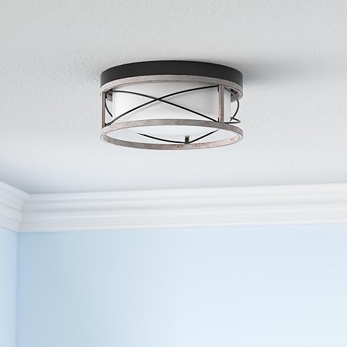 Miniatura 2 de HANASS MX100023 - Lámpara de techo de montaje empotrado, lámpara de techo para dormitorio con vidrio esmerilado, luces de techo doradas, E26, cerca