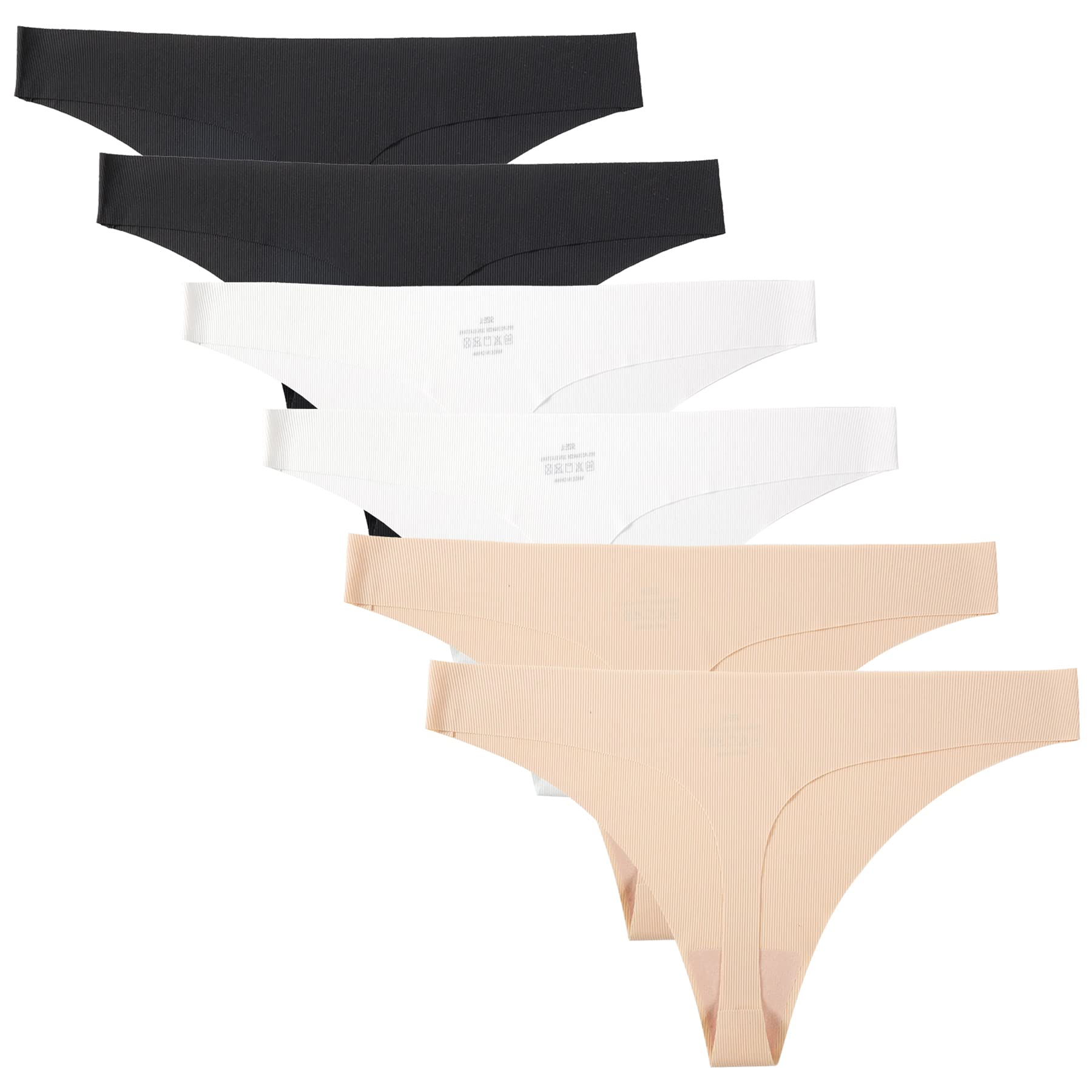 Tanga Damen String Nahtlos Atmungsaktiv Unterwäsche Frauen Unsichtbarer Unterhosen Damen Tanga, 6er-Pack