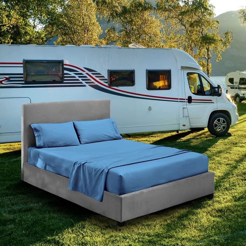 Miniatura 9 de Juego de sábanas para literas de autocaravana  48 x 75 pulgadas, tamaño matrimonial 34, color ciruela, litera para cuna, cama de caravana y camión,