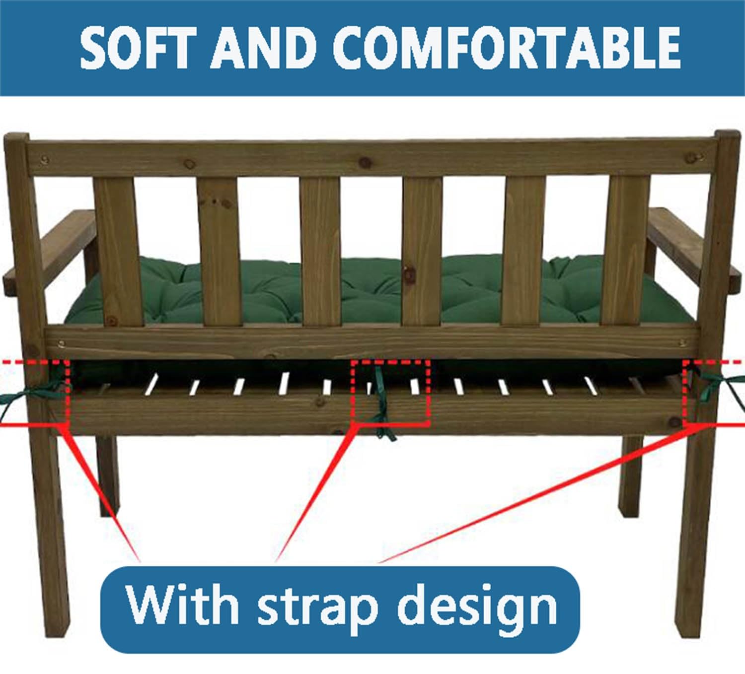 Cuscino per panca spesso 8 cm, per interni ed esterni, 90/100/110/120 x 50 cm, elegante cuscino per sedia per divano a 2/3 posti, mobili da giardino, portico e cucina, comodo Cojín