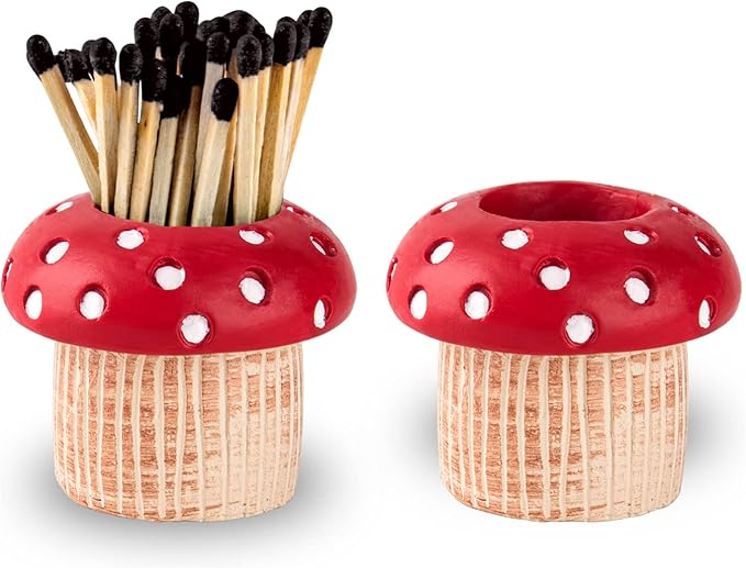 Mushroom Match Holder With Striker 2 Décor Match Striker