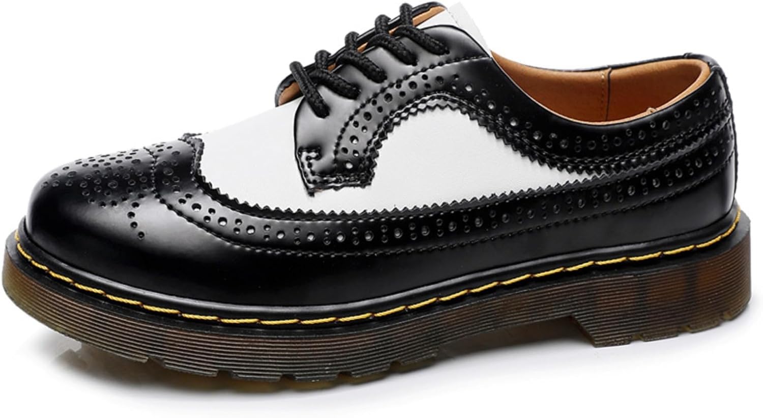 Zapatos Oxford de plataforma con cordones y suela rugosa para mujer, cómodos con espuma viscoelástica, elegantes, casuales, modernos, vintage, brogues para oficina de negocios