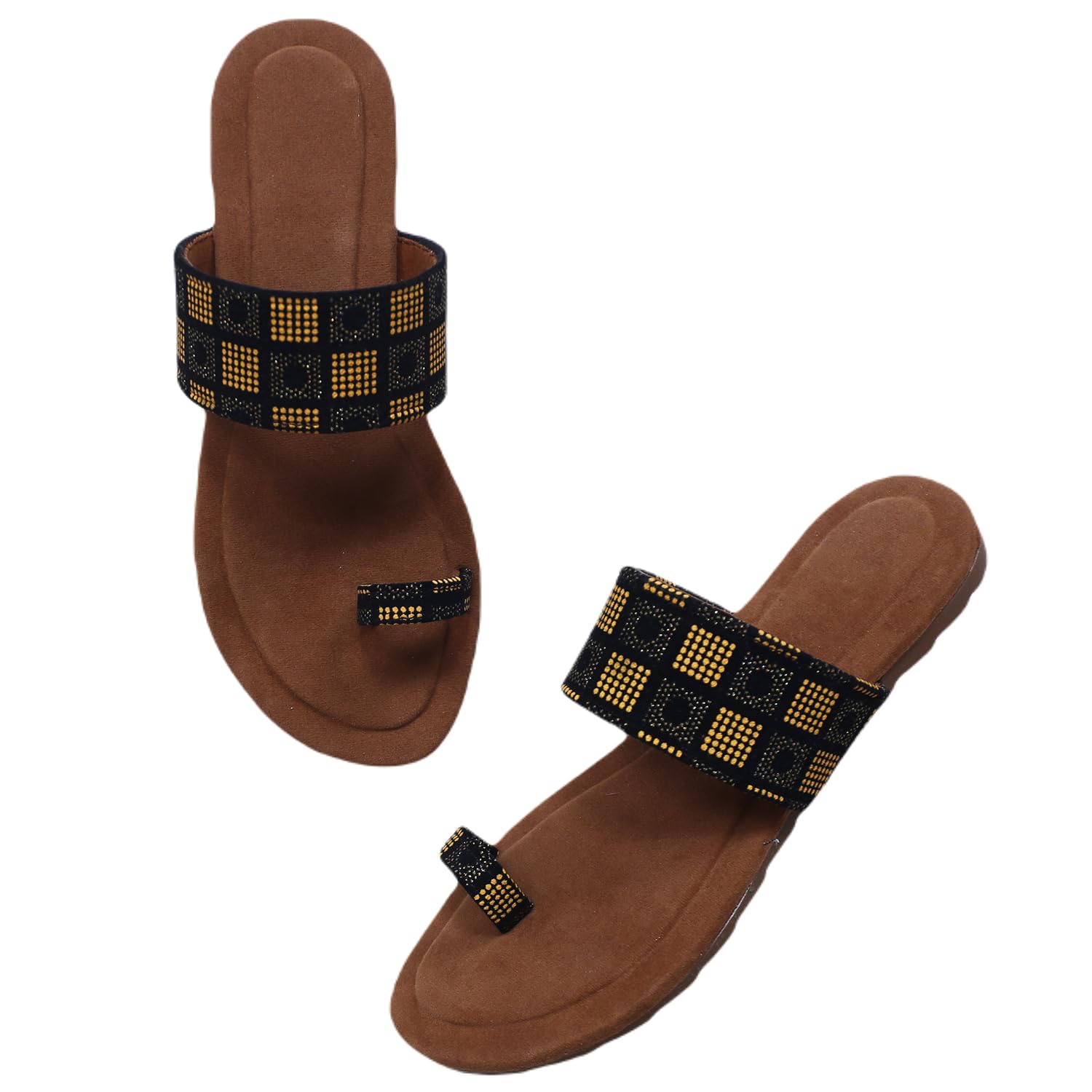 PADUKI Velvet Casual Flats Fashion Sandals for Women (Black, 4 UK) (Set of 1 Pair) (2944) (B0CMLHRJBH) Amazon Price History, Amazon Price Tracker