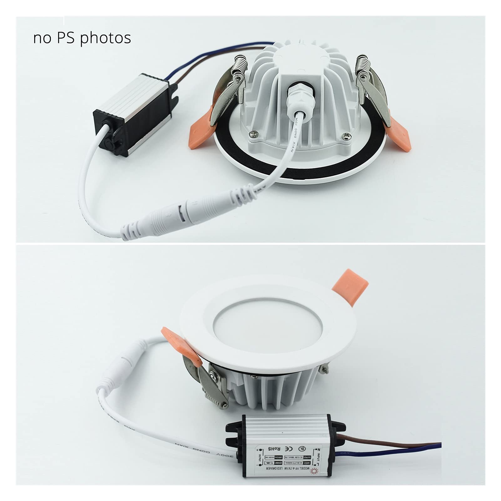 Focos de techo Luz Led empotrada IP65 impermeable a prueba de fuego, iluminación techo 5W, 7W y 9W for sala estar, dormitorio, cocina baño(9w,Pure White 7000K)