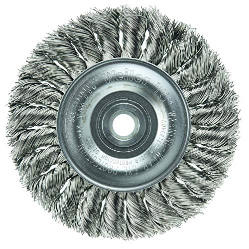 Weiler 08314 4" Standard Twist Knot Wire Wheel , .020" Stainless Steel Fill, 1/2"-3/8" Arbor Hole, Made in the USA (Pack of 10)