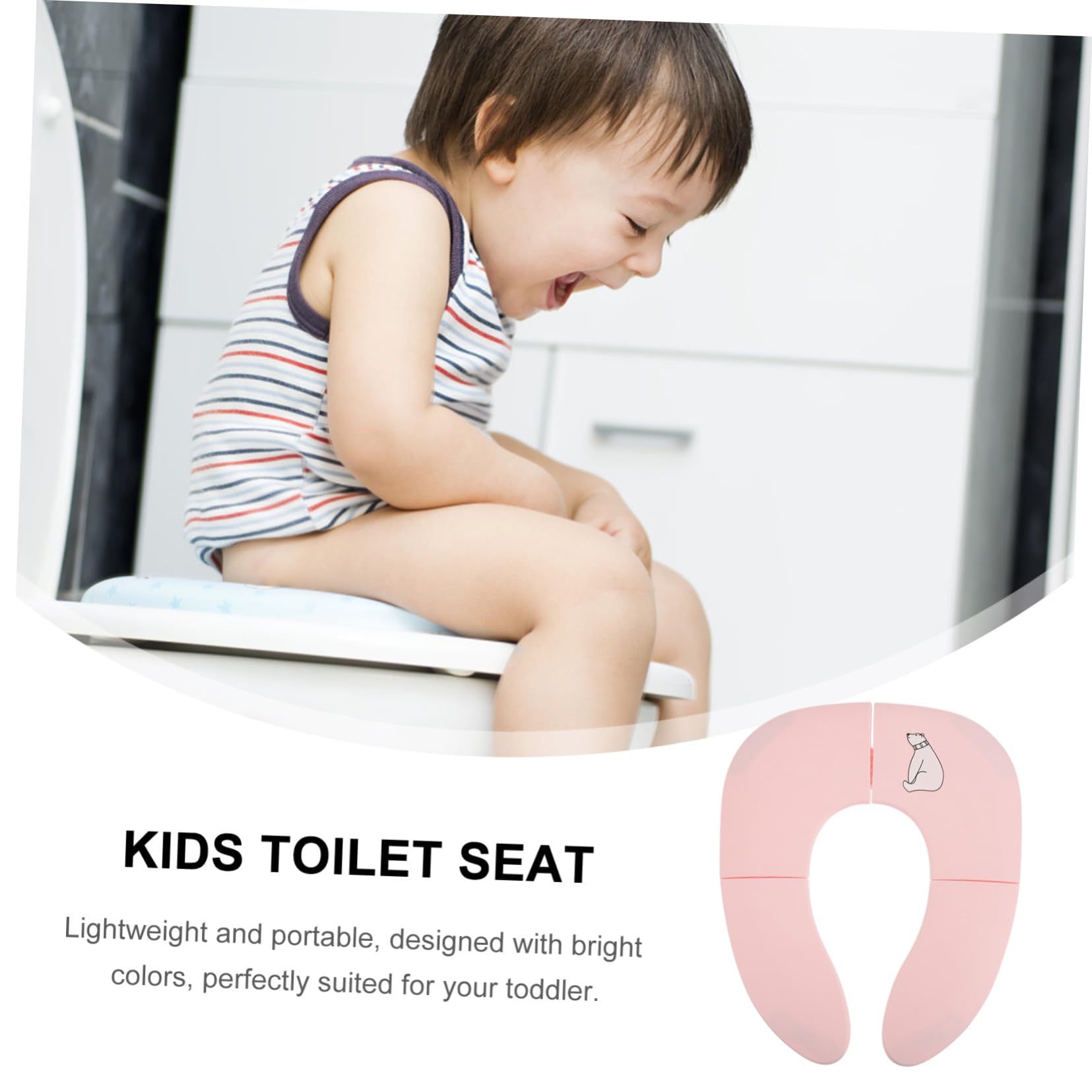 Asiento de Inodoro Portátil Plegable para Niños, Rosa, Pp