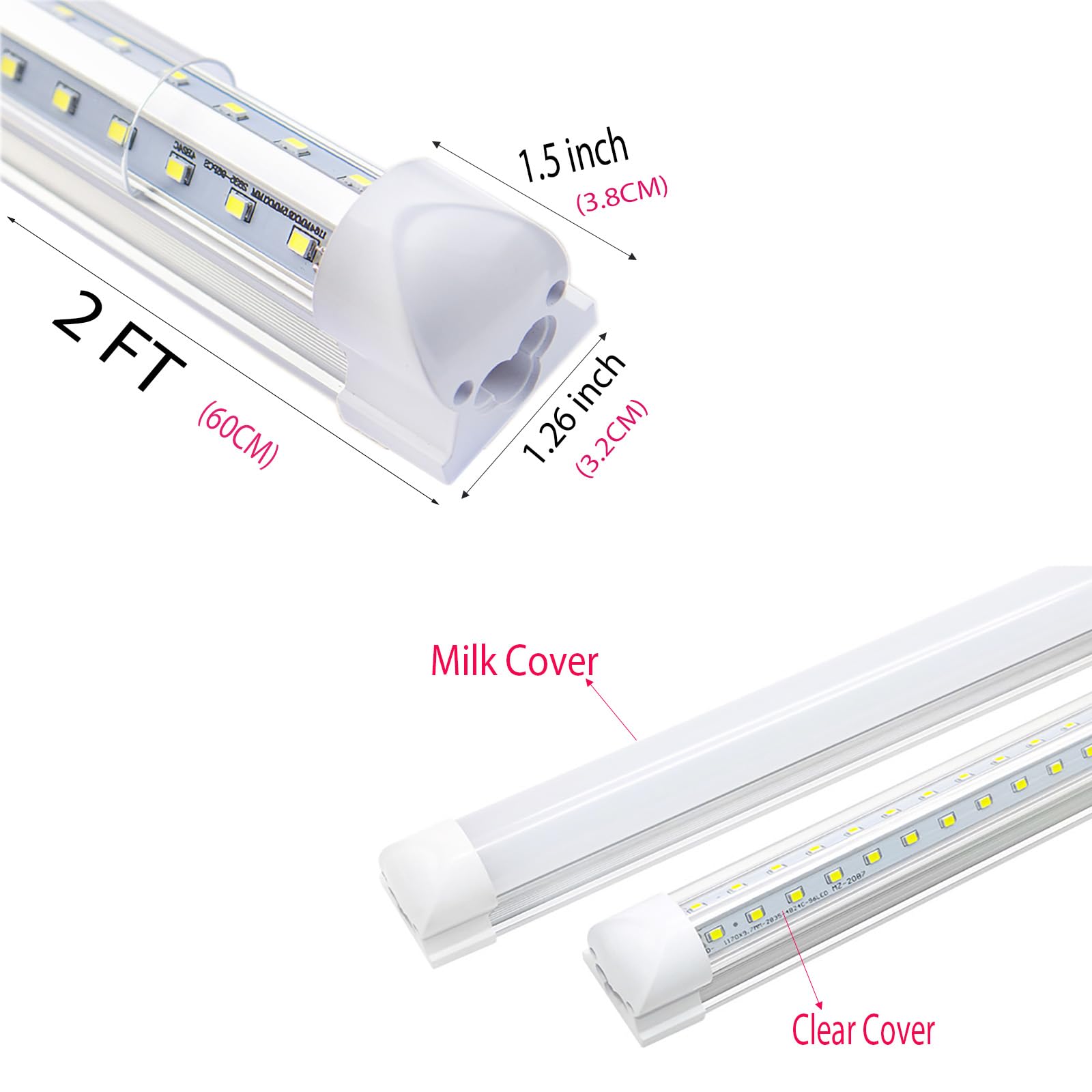3FT 30W 3200LM, luces de tubo led T8, sin parpadeo,tubo led integrado en forma de V, debajo de la lámpara del gabinete,paquete de 10 (Nature White 4000K, 0.9M 30W Milk Cover)