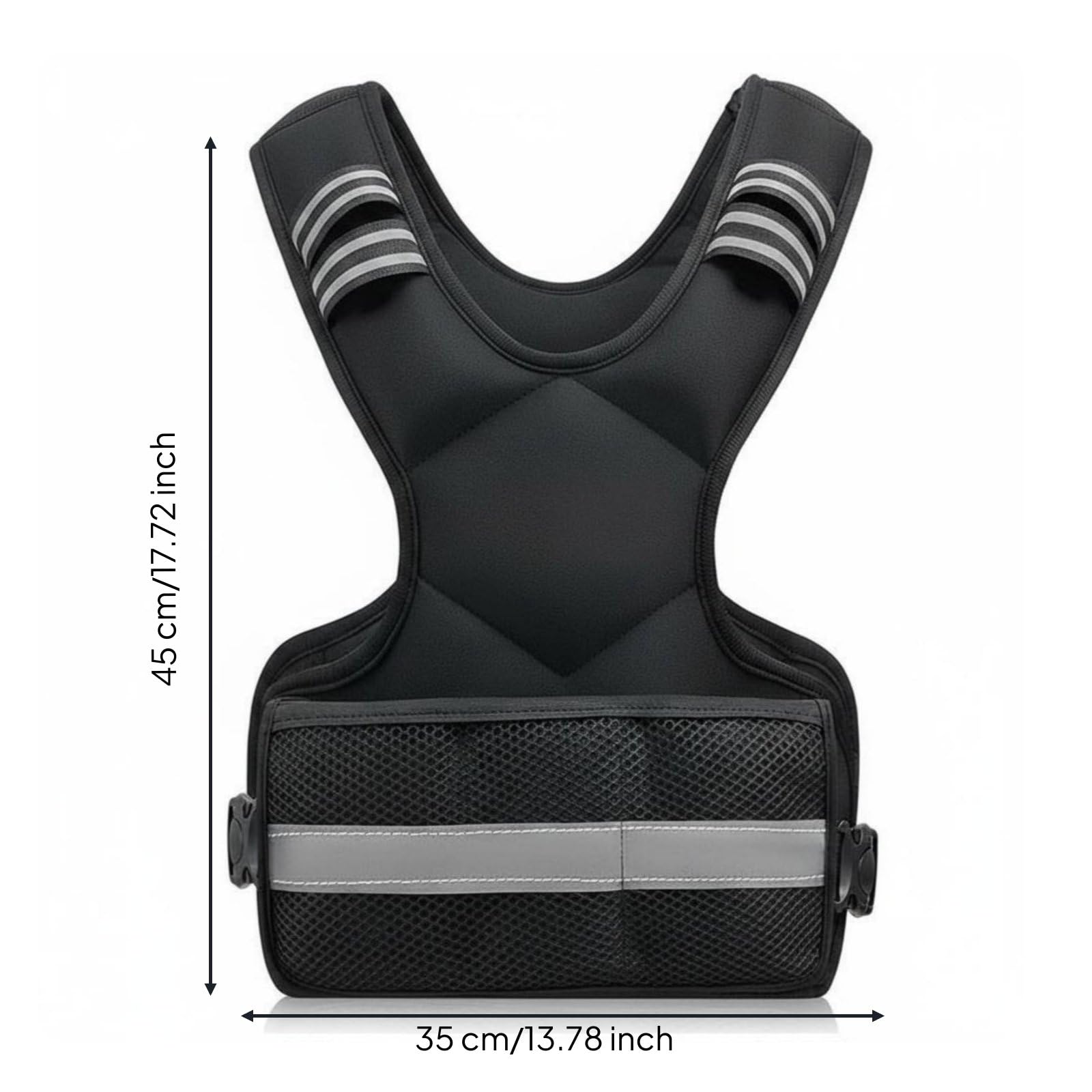 Gilet Zavorrato Riflettente Regolabile Panciotto Pesi Gilet Allenamento Corpetto Neoprene con Sacchetti Regolabili E