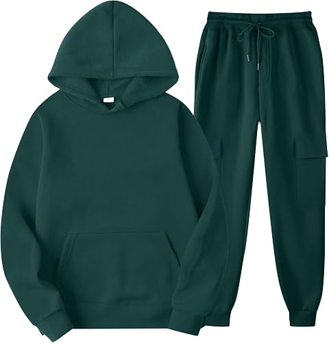 HYYGOCCTV Mens Track Suits 2 Piece Set Outfits Oversized Sweatshirt Long Sleeve 