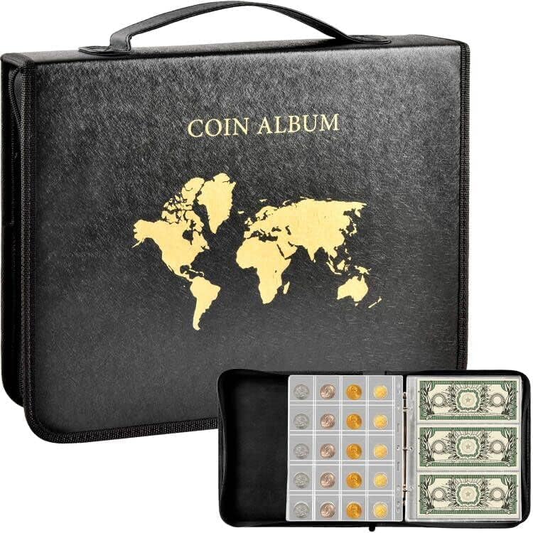 Álbum para monedas con tapa de cuero, 230 páginas miniatura 1