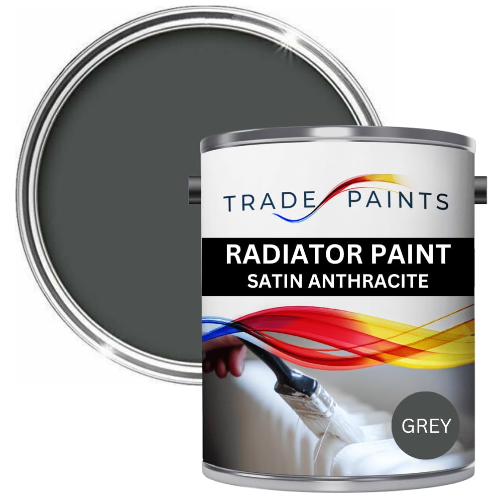 Trade Paints Satin Anthracite Grey Radiator Paint Anthracite Grey 1 Litre Satin