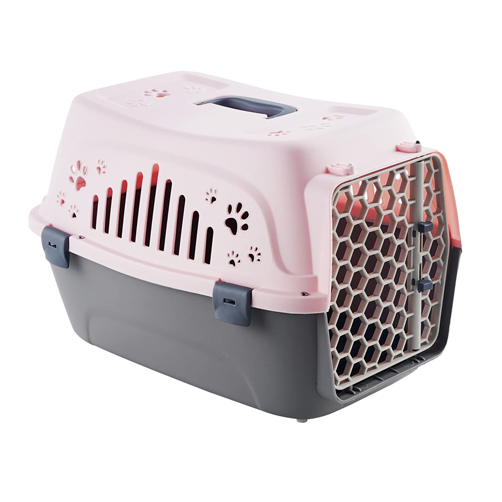 Sac de transport en plastique pour chien et chat avec porte sécurisée et aérations