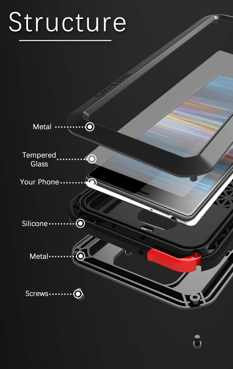 Love Mei アルミ メタル アーマー Sony Xperia 10 Plus ショック プルーフ ダート プルーフ フル ボデ