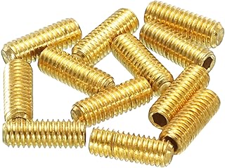 MECCANIXITY Guitar Bridge Saddle Height Adjustment Screws Metric M3x8 Gold for Electric Guitars Bridge 12pcs