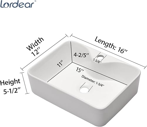 Miniatura 165 de Ordear - Lavabo de baño color blanco, para encimera.