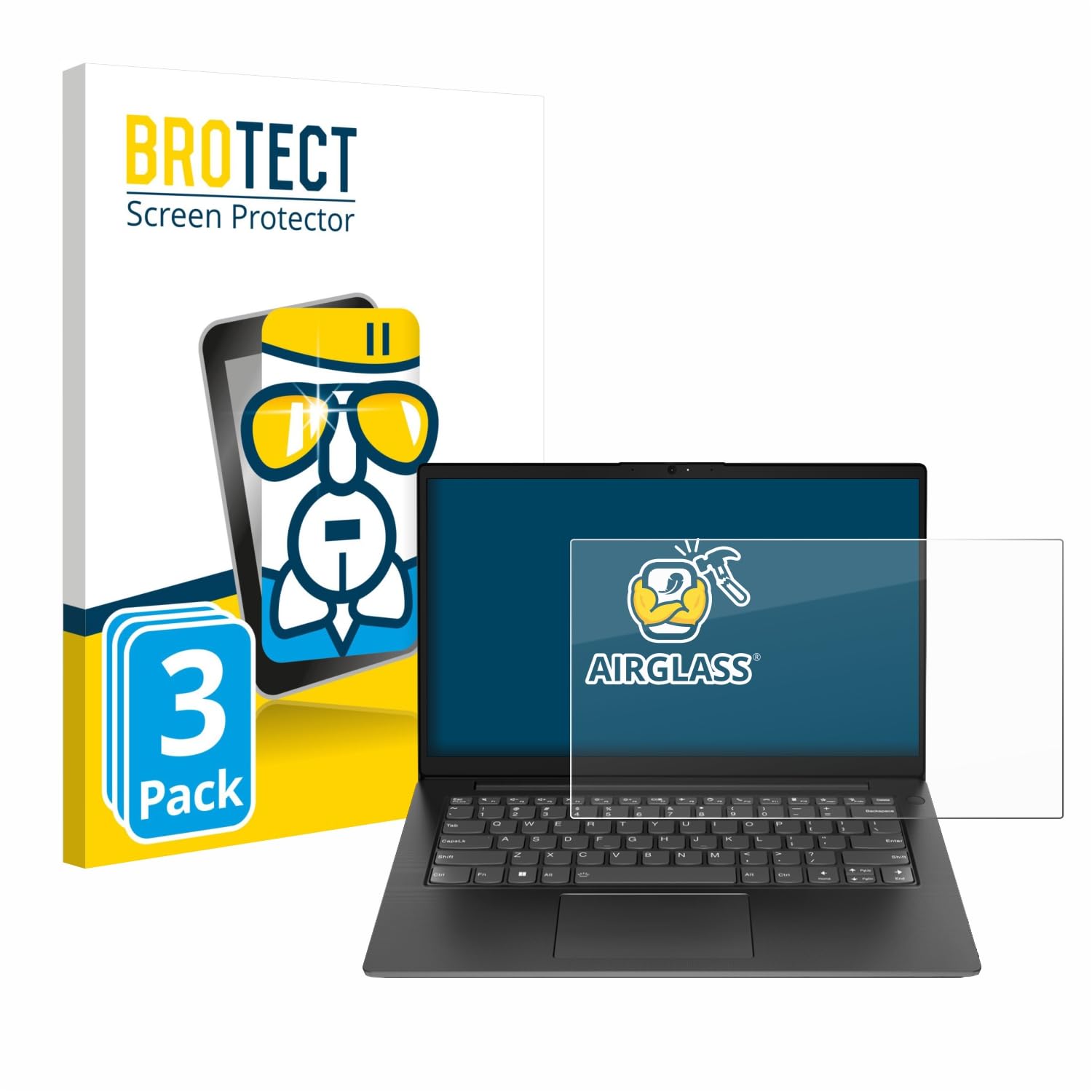 brotect Pellicola Protettiva Vetro per Lenovo V14 Gen 4 Protezione Schermo (3 Pezzi) [Durezza Estrema 9H, Chiaro]