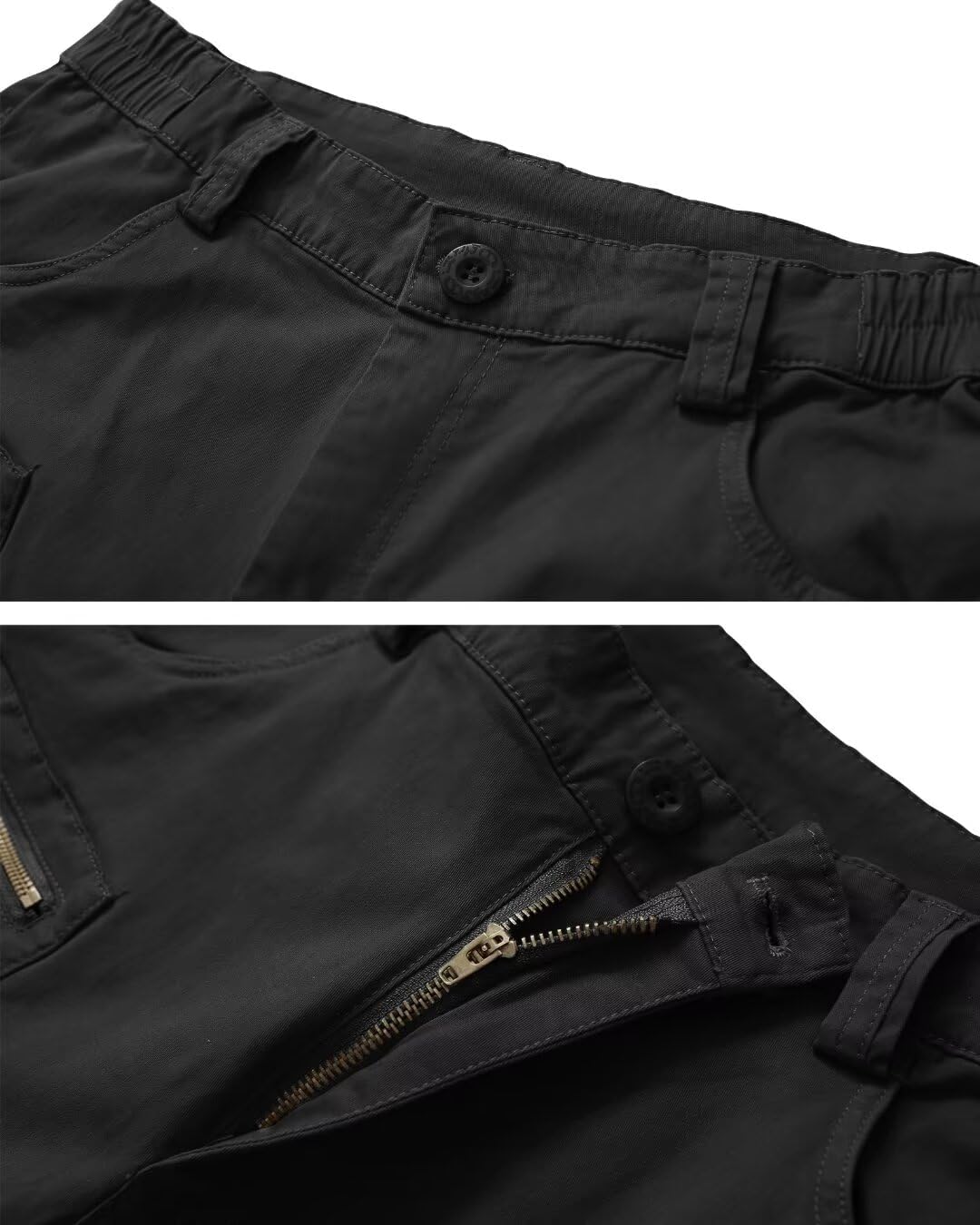 KOCTHOMY Cargo Pants Women High Waisted Wide Leg Pants Classic Casual Work Pants with 8 Pockets 8613 Black 2