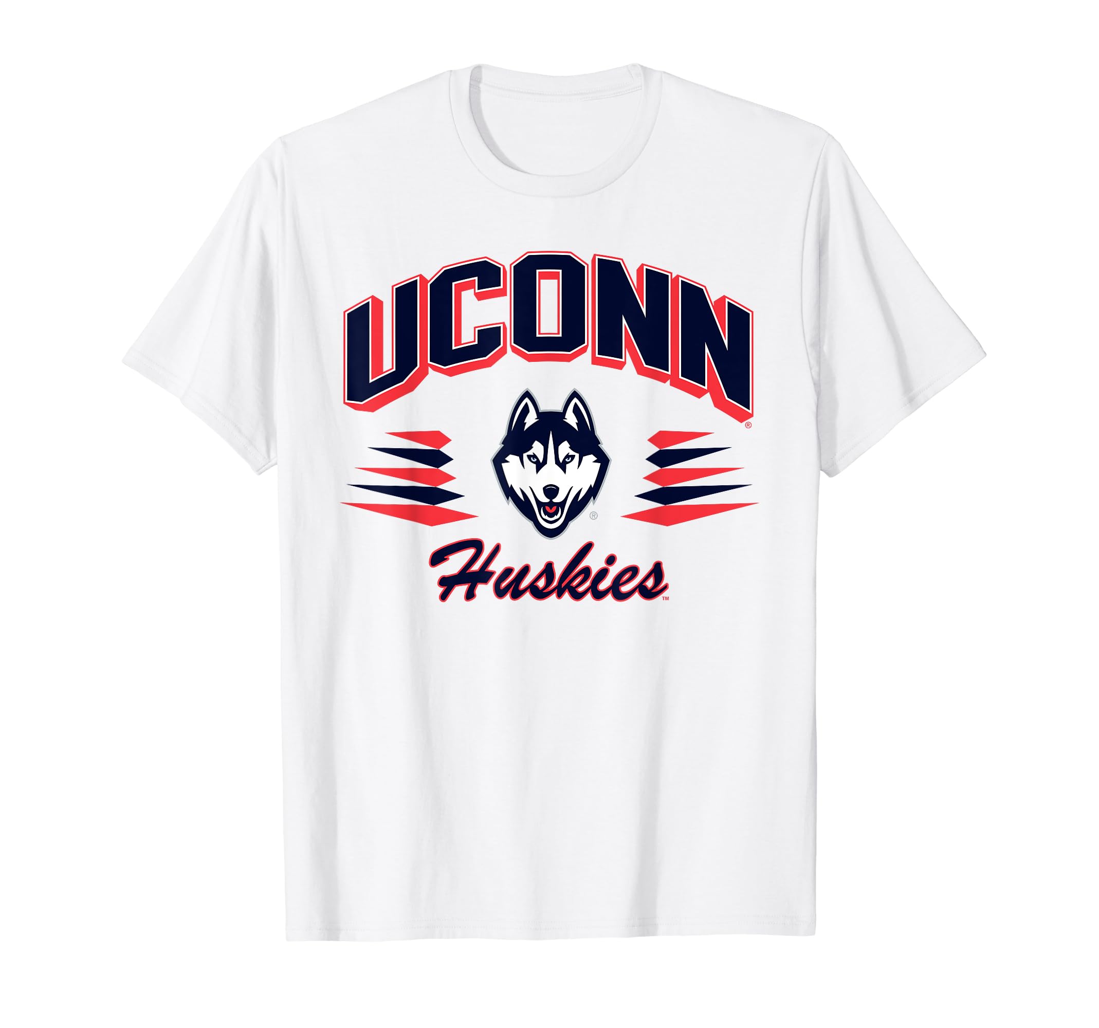 Connecticut Huskies Retro Diamond White Officially Licensed T-Shirt