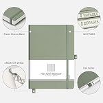 AHGXG Carnet de notes du Journal Linéaire, 320 Pages, A5 Taille (5.7" × 8.3") | Couverture rigide, 100 GSM Papier, 2 Signet, pour les étudiants & Professionnels, écriture, école & Journalage (vert sage)