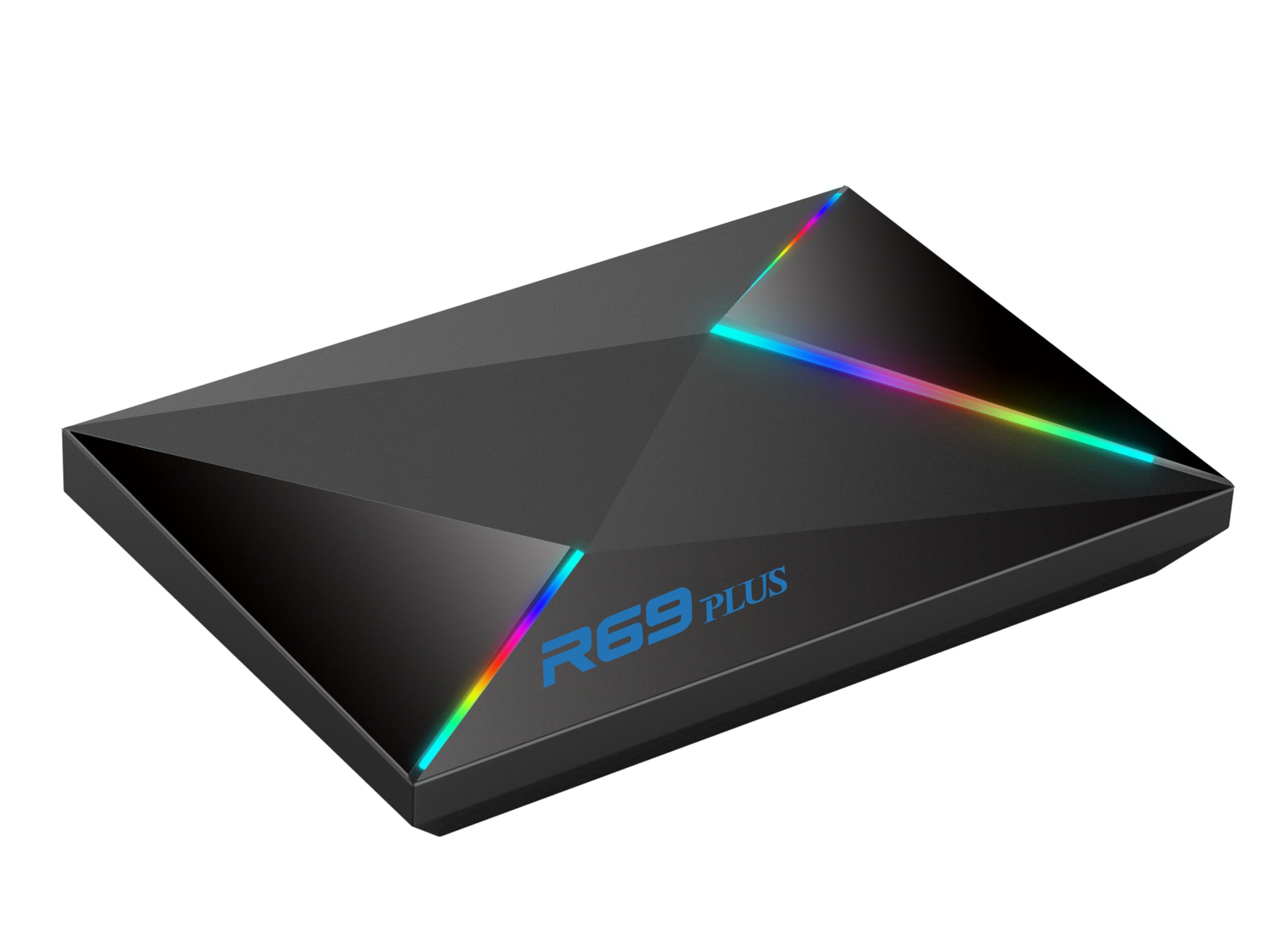 R69 Plus Android Box 14.0 TV Box con 4GB RAM 64GB ROM Box Quad-core 64-bit ARM Cortex-A53 Supporto 6K Dual Wi-Fi 2.4G/5.8G, BT 5.0 LAN 1000M