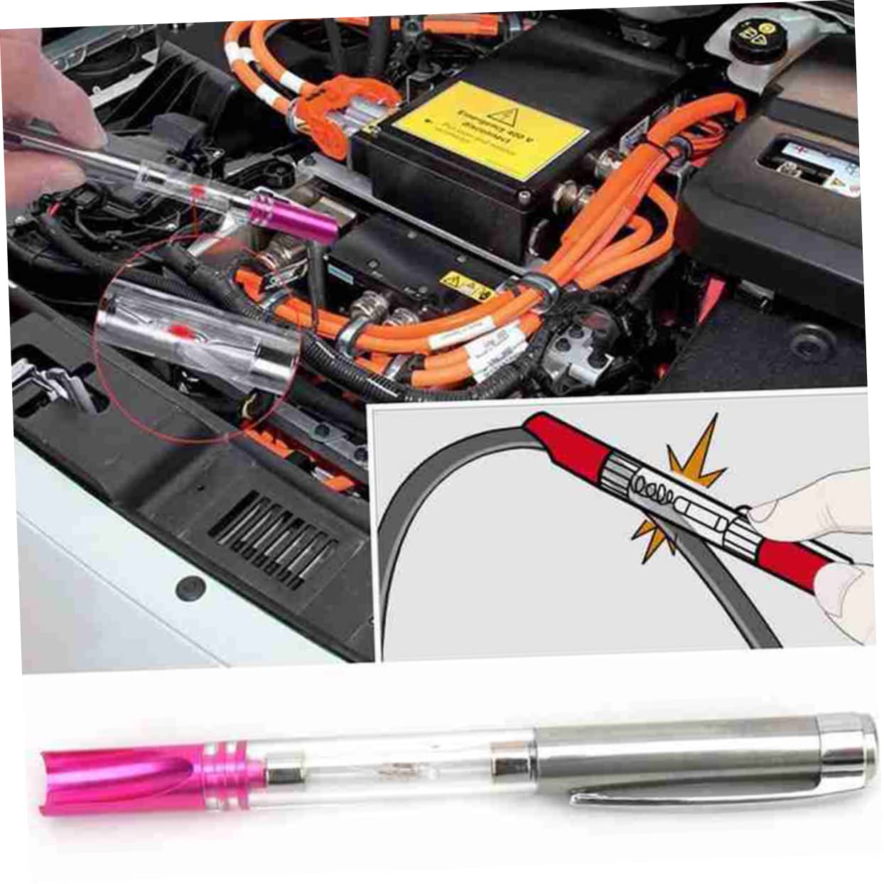 2pcs Auto Ignition Test Pen for Spark Indicator Portable Automotive Coils Tester High Brightness Bulb for Easy Observation for Home Garage and Laboratory Use
