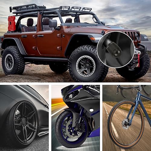 SENZEAL 5 Sztuk Nakretki na Wentyle Styl Pocisku Aluminium Uniwersalny Osłony Zaworów Opon do Samochodów Rowery Ciężarówki Motocykl Czarny