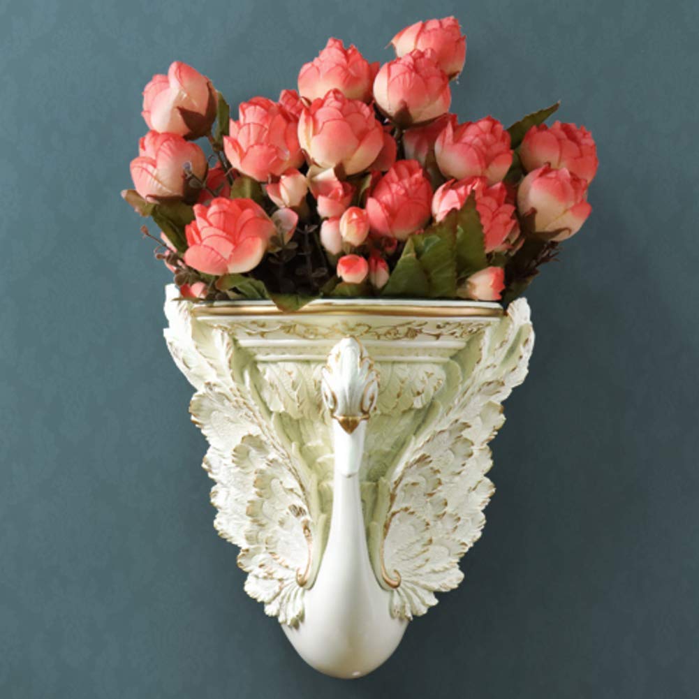 Vase panier de fleurs mural cygne pour sublimer une chambre à coucher