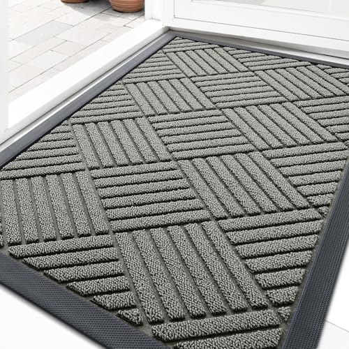 Image of OLANLY Front Door Mat Outside Entrance, Waterproof Heavy-Duty Doormat