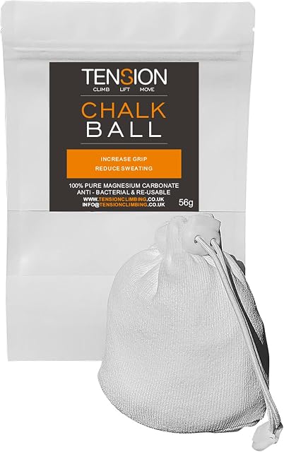 tension ADVANCED CHALK BALL | Premium Sports Chalk | UK Brand | Increase Grip Strength Sweat-Free Hands for Bouldering,Crossfit,Weightlifting,Climbing, Gymnastics, Bodybuilding and More