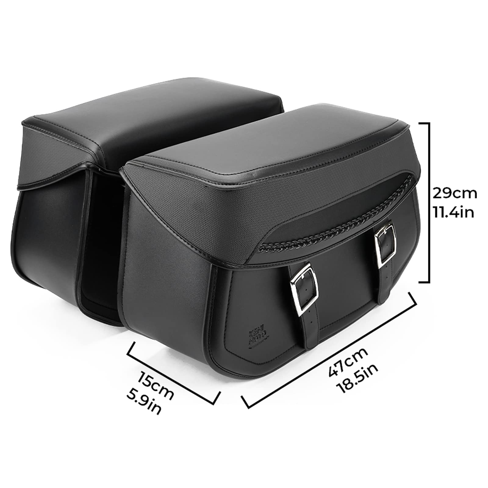Buy Kemimoto Synthetic Leather Motorcycle Saddlebags, Universal
