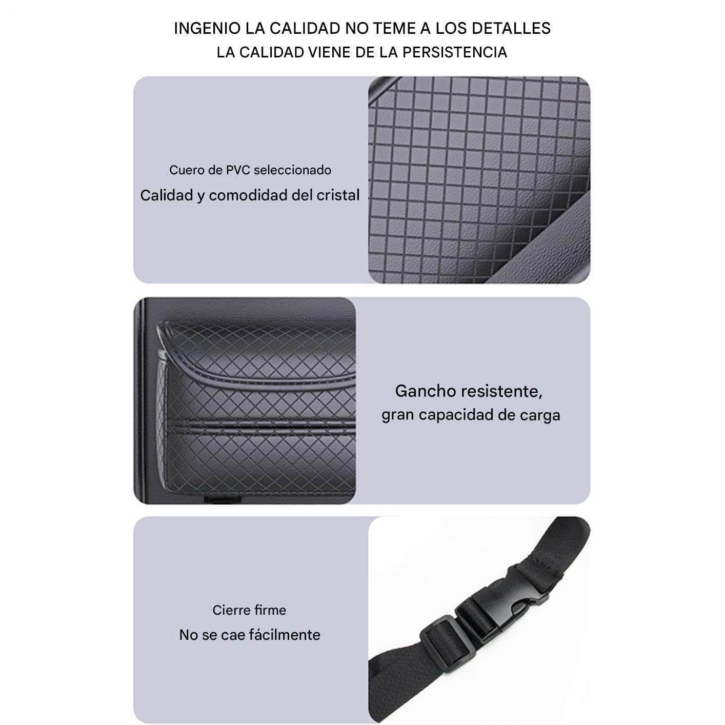Organizzatore Posteriore Sedile Organizzatore Auto Con Tasche Portaoggetti | Tasche Regolabili Risparmio Spazio per Bottiglia d'Acqua e Occhiali da Sole