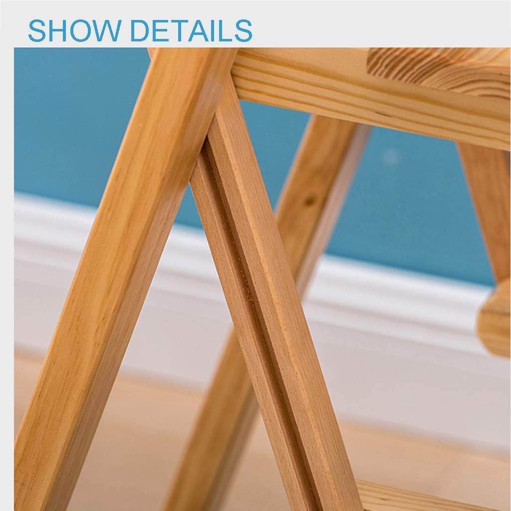 Home Step Stools,Step Stool High Stool Stair Chair Seats Wooden Ladder 4-Step Shelf Stepladder Multifunctional Folding Fold up Library/Kitchen/Office Steps (42×87×92Cm)